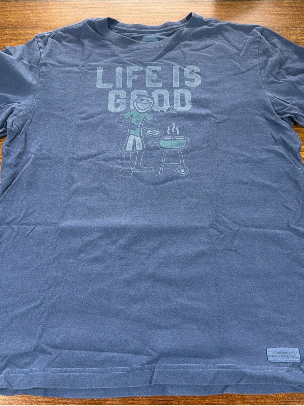 Life Is Good Blue Short-Sleeve Grill Graphic Tee